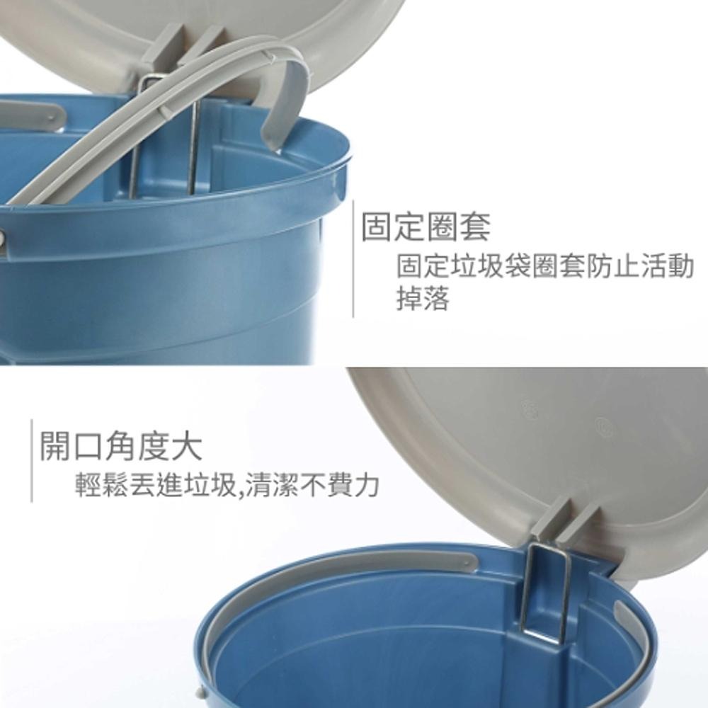 百貨通 【朝代圓型垃圾桶-10L/17L兩款可選】腳踏掀蓋 資源回收 廚餘桶 紙林 台灣製 垃圾桶 腳踏垃圾桶 掀蓋垃圾-細節圖5