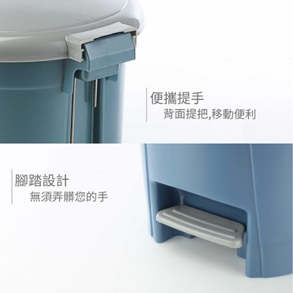 百貨通 【朝代圓型垃圾桶-10L/17L兩款可選】腳踏掀蓋 資源回收 廚餘桶 紙林 台灣製 垃圾桶 腳踏垃圾桶 掀蓋垃圾-細節圖6