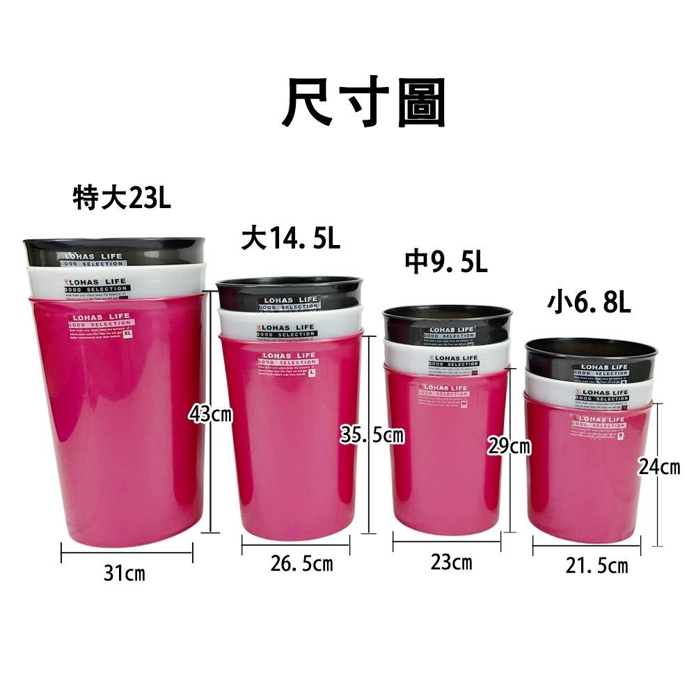 百貨通 風潮垃圾桶-三色可選(四款大小)-細節圖4