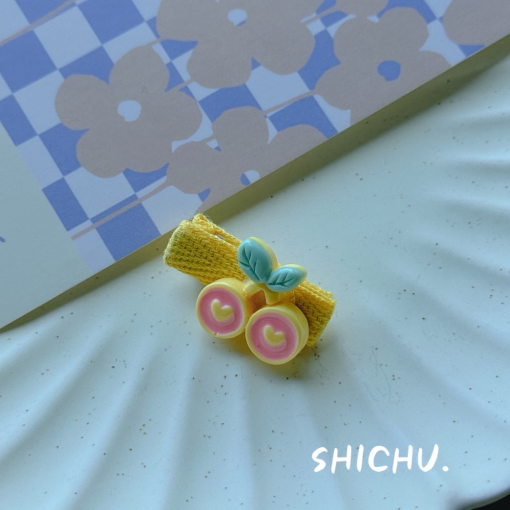 兒童可用立體櫻桃星星花朵髮夾邊夾-規格圖2