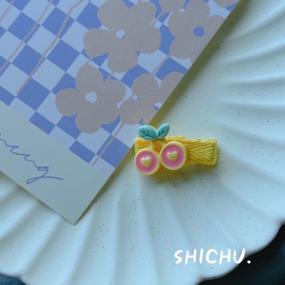 兒童可用立體櫻桃星星花朵髮夾邊夾-規格圖2