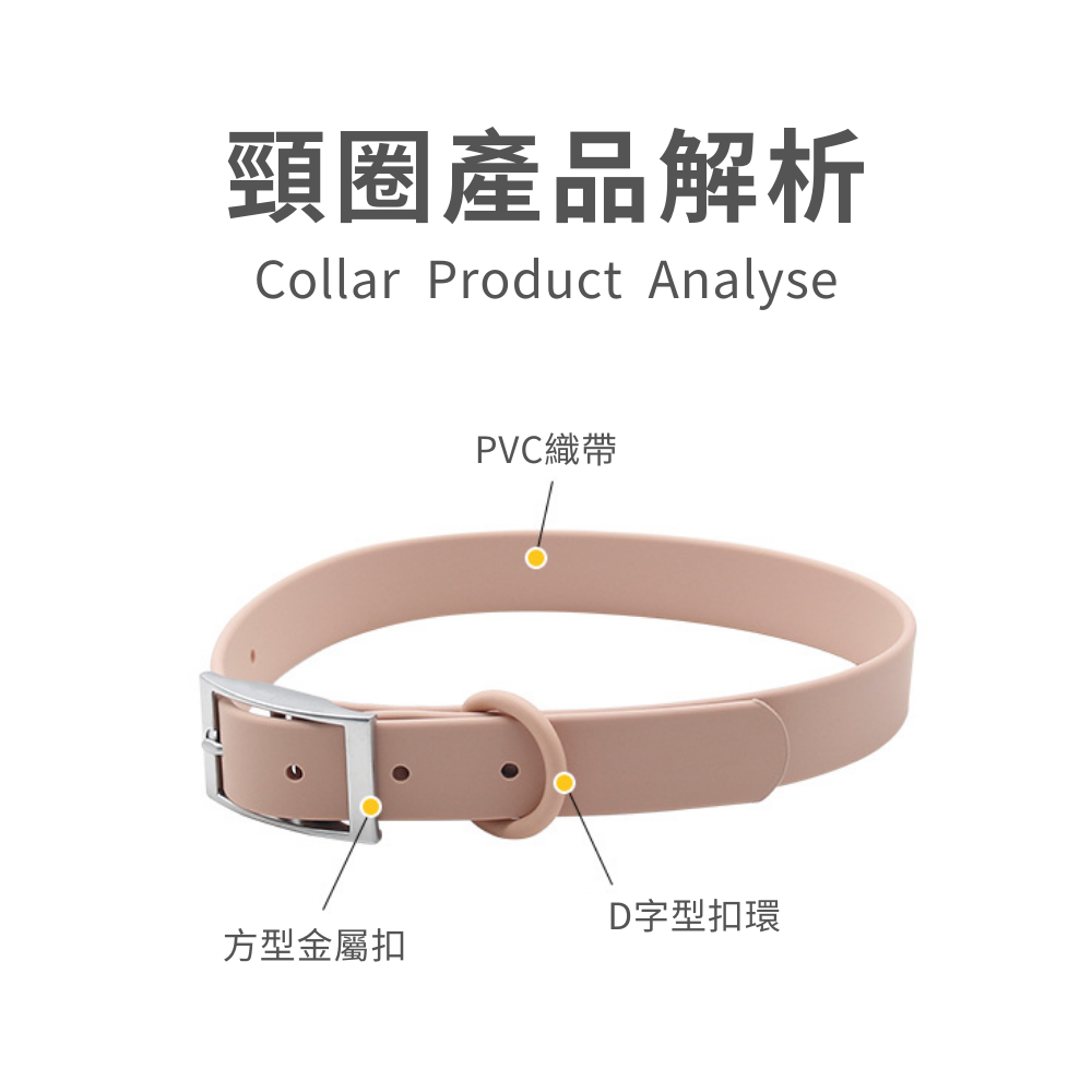 【 馬卡龍頸圈牽繩套組】 馬卡龍顏色 多巴胺色系 外出 游泳 PVC 耐髒-細節圖3