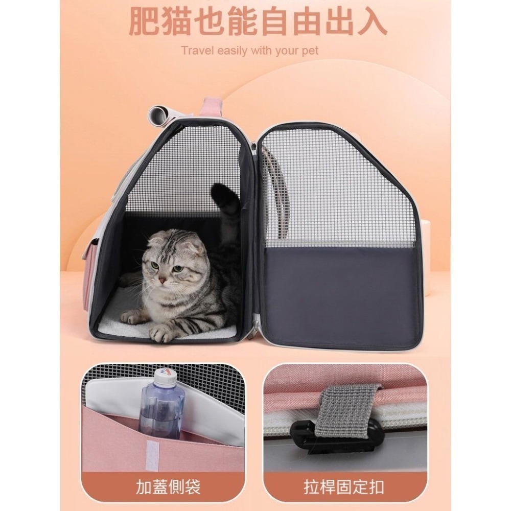 WIN-6024寵物外出包 寵物推車拉桿包 貓咪後背包 貓咪包(毛小孩外出/可折疊收納/拉桿/後背/手提)-細節圖8
