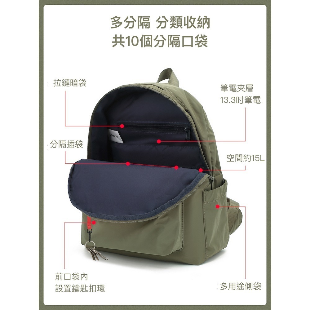 Heine 海恩WIN-265 帽簷極簡後背包 通勤後背包 休閒出遊雙肩背包-細節圖7