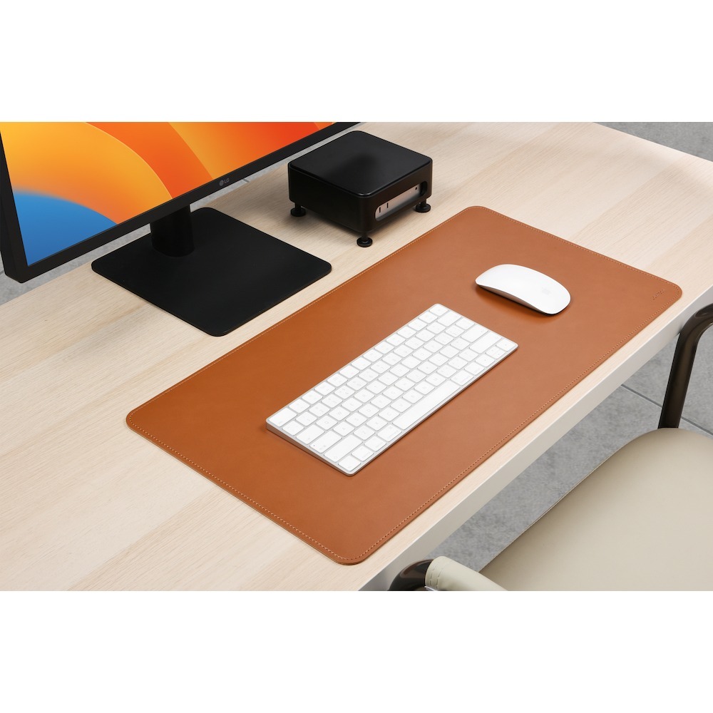 Jokitech 環保雙面皮革桌墊 大型滑鼠墊 防刮防水易於清潔 適用於辦公室和家庭餐桌墊 59x31cm-細節圖4