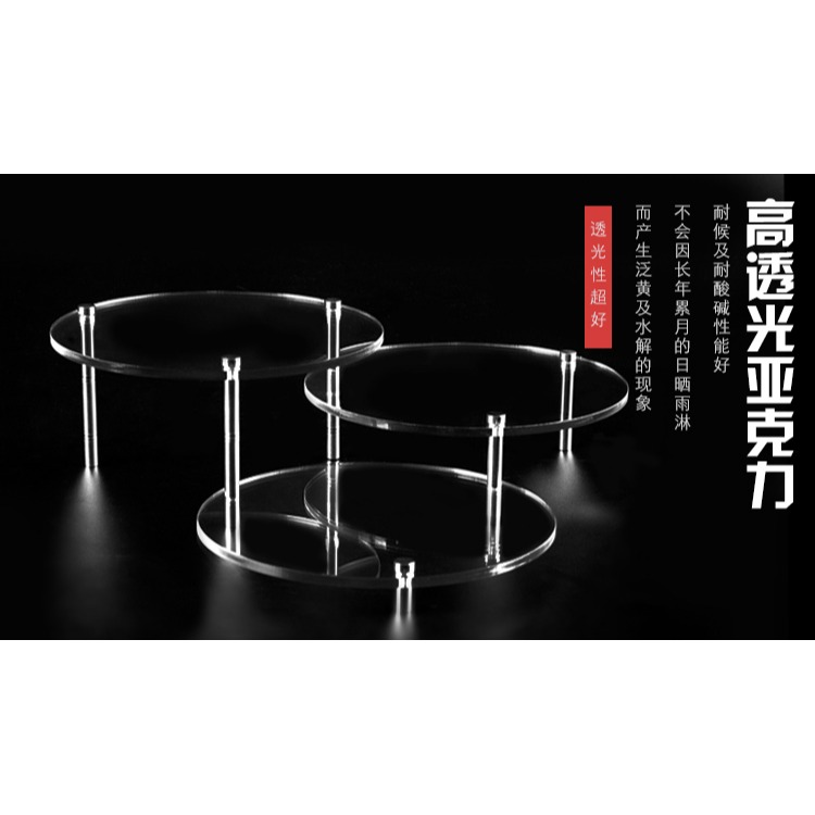 【奶熊屋】多功能壓克力展示台階 圓形-細節圖2