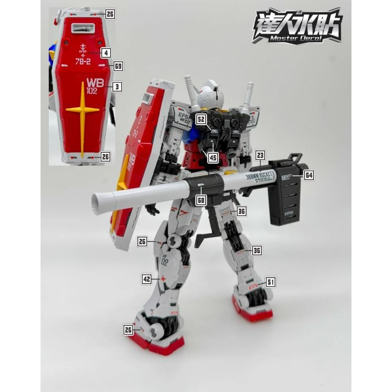 【奶熊屋】大林【奶熊屋】大林【DL】RG 1/144 RX-78-2 鋼彈 Ver.2.0 專用水貼-細節圖4