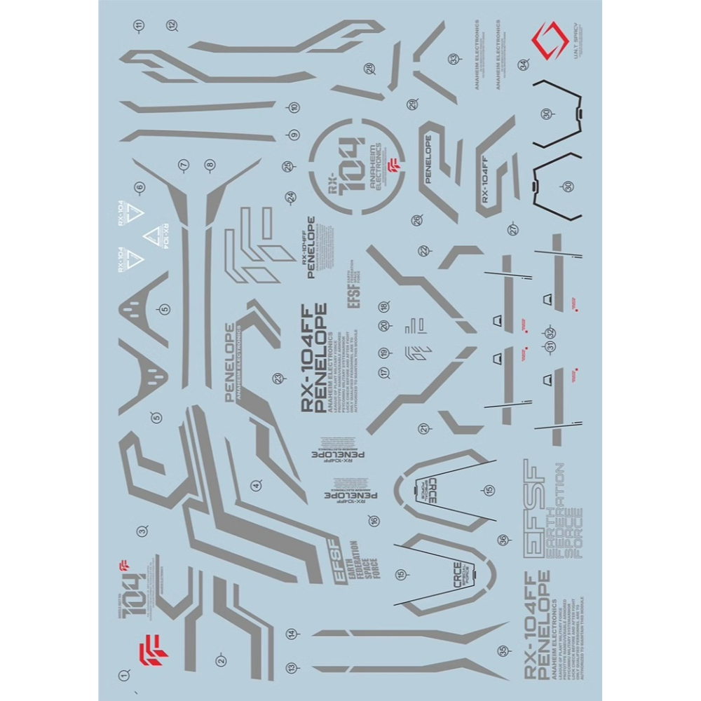【奶熊屋】EVO HG 1/144 閃光的哈薩威 潘尼洛普 大白鵝 專用水貼-細節圖2