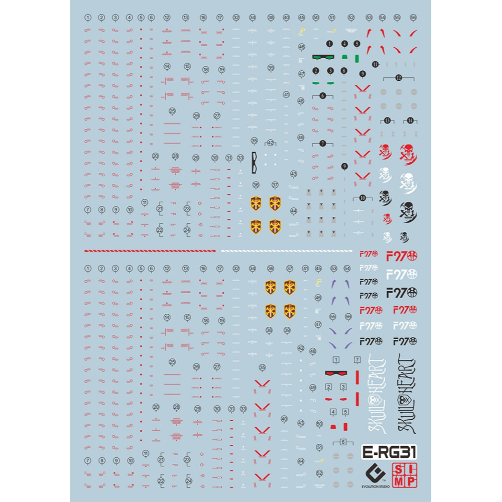【奶熊屋】EVO RG 1/144  骷髏鋼彈 海盜鋼彈X1 X2 專用水貼-細節圖2