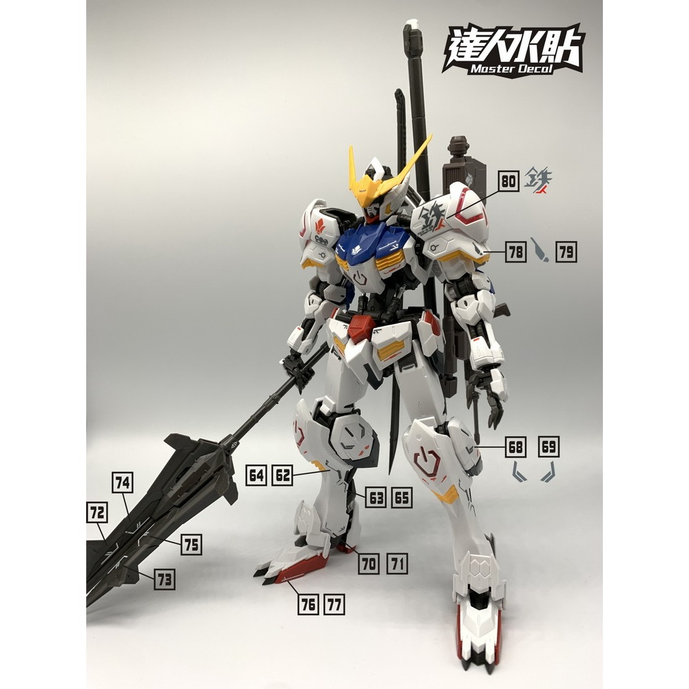 【奶熊屋】大林【DL】MG 1/100 鐵血的孤兒 獵魔鋼彈 細節強化版 專用水貼-細節圖2