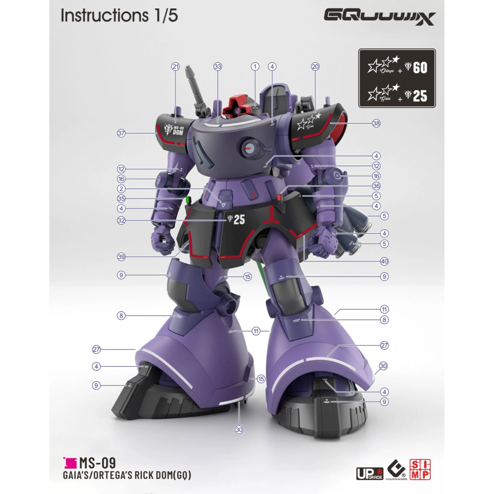 【奶熊屋】EVO HG 1/144 GQuuuuuuX 里克德姆  蓋亞 奧迪加 夏利安 專用水貼-細節圖3