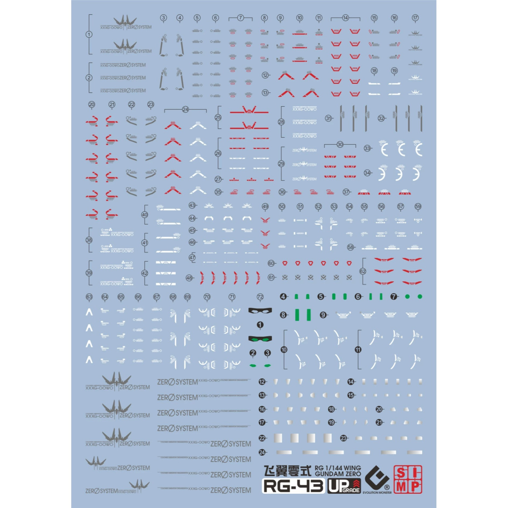 【奶熊屋】EVO RG 1/144 鋼彈W 飛翼鋼彈零式 專用水貼-細節圖2