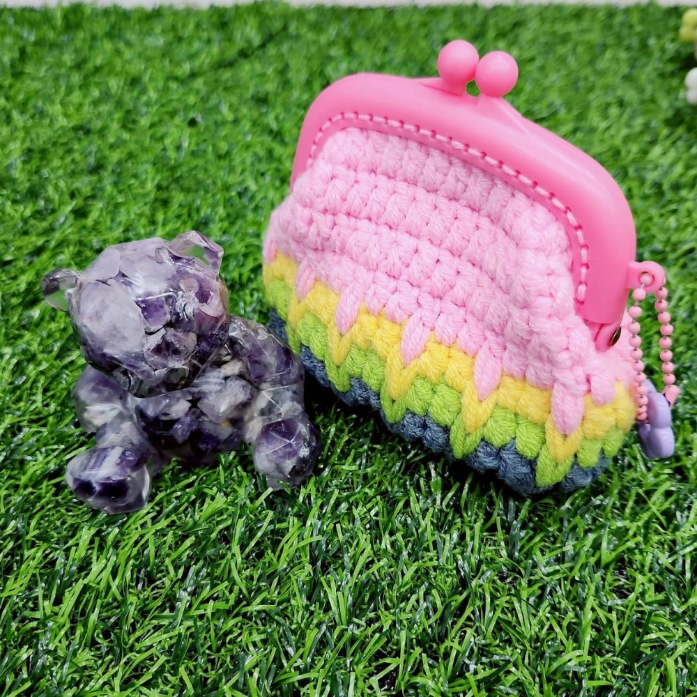 【⭕現貨⭕】泰國 手工編織 彩線零錢包｜多色手作款 （多色可選）-細節圖4