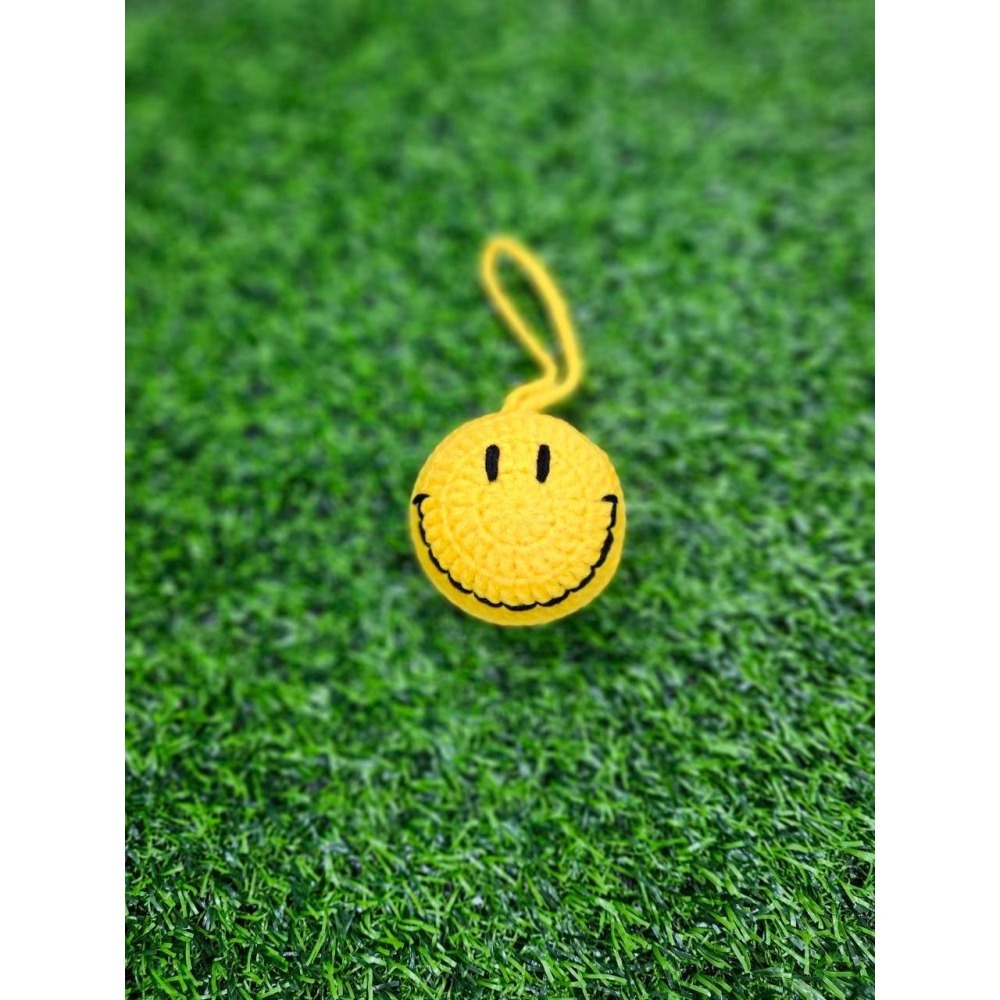 【⭕現貨⭕】泰國 恰圖恰編織 手工編織 笑臉掛飾（黑白笑臉／黃色微笑款）-細節圖2