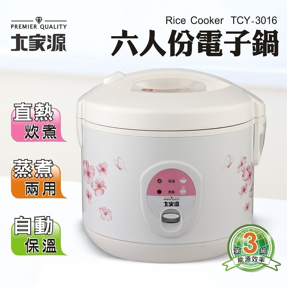 大家源 小家庭首選 六人份電子鍋 TCY-3016 / 福利品 TCY-3016-1-規格圖11