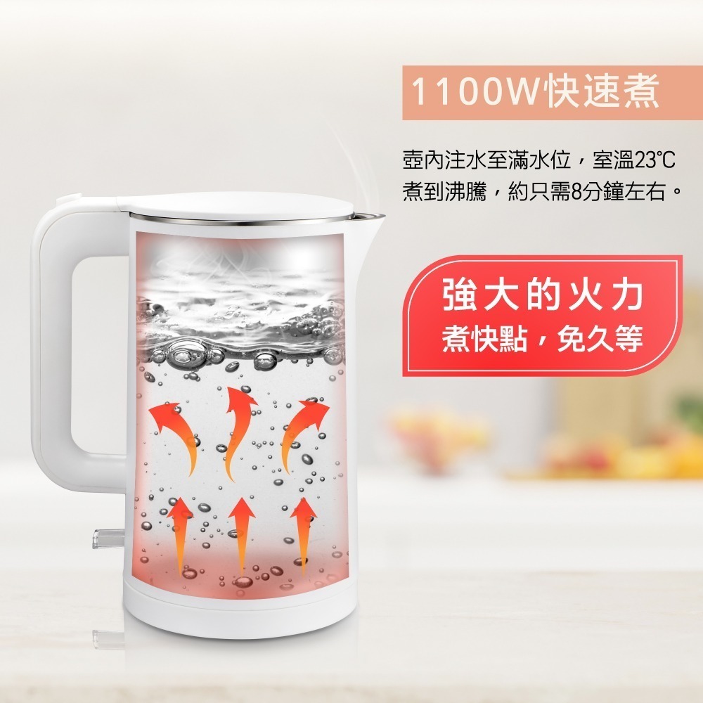 ✨24小時出貨✨大家源1.8公升雙層隔熱防燙304不鏽鋼內裝快煮壺 TCY-261807-細節圖3