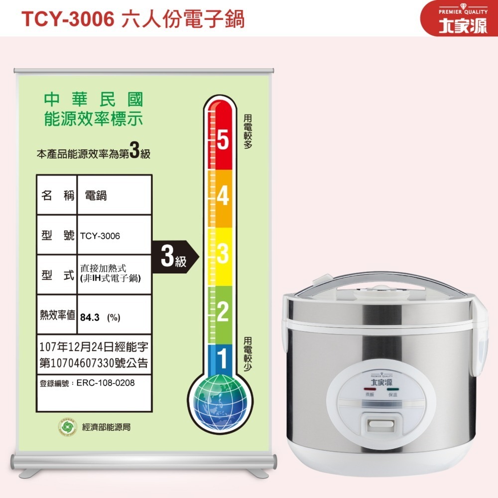 ☝️一鍵搞定 大家源 六人份不鏽鋼電子鍋 TCY-3006-細節圖10