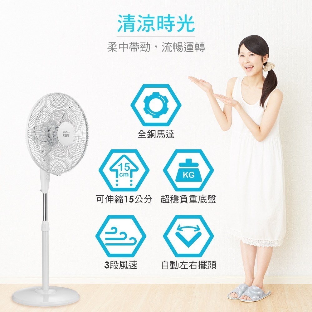 ✨現貨✨大家源 16吋立扇/涼風扇/電扇 TCY-851601-細節圖2