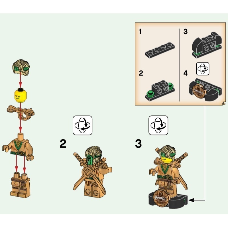 樂高 LEGO 71735 絕版 10週年 黃金勞埃德 njo640 全新 含底座-細節圖3