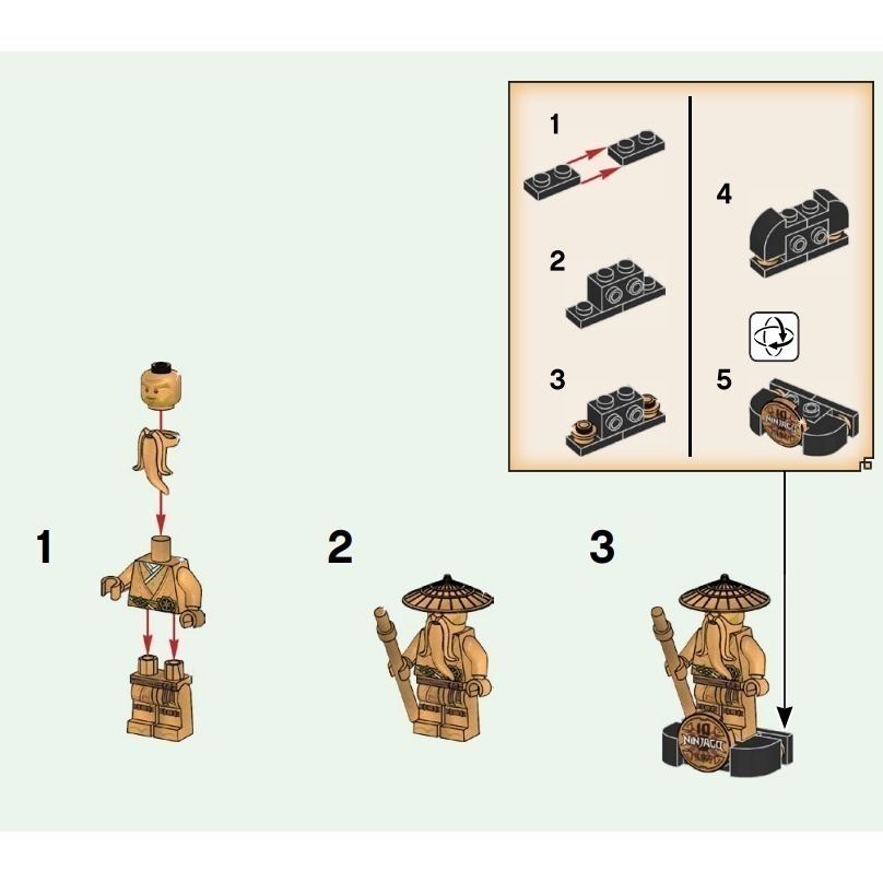 樂高 LEGO 71741 10週年 黃金吳大師 njo658 全新未組 可含底座-細節圖3