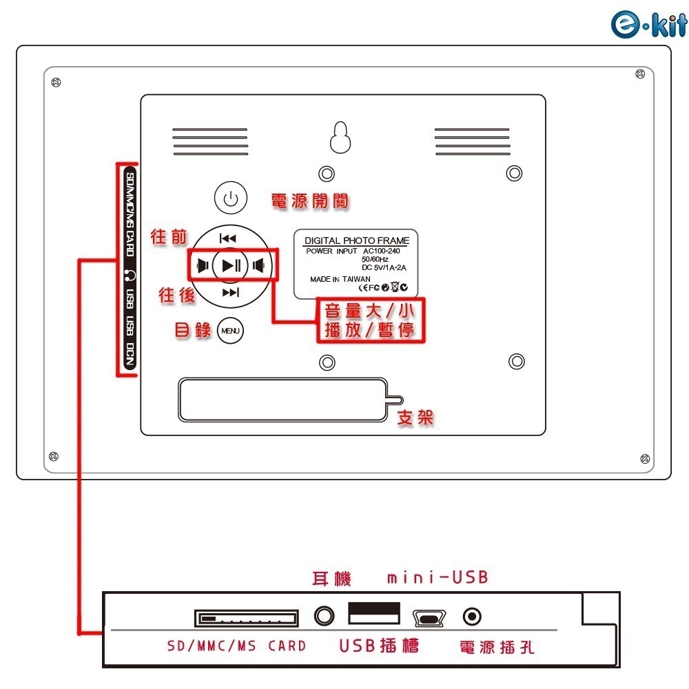 逸奇F024 10吋輕薄數位相框電子相冊 影音播放器 廣告機 電子相框 多媒體播放器 商品展示機 數位播放器-細節圖10