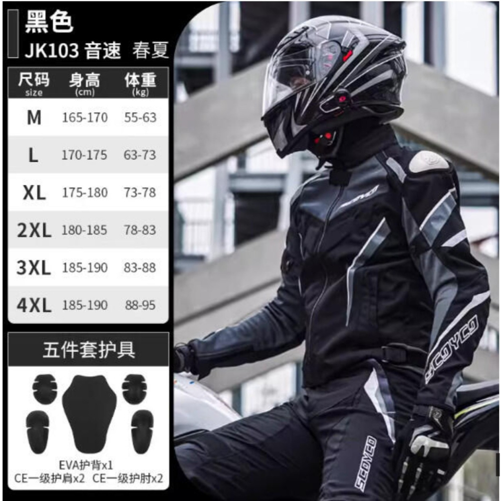 官方原裝｜MOTO_R東北騎士｜Scoyco賽羽JK103 夏季仿賽騎士套裝-細節圖6