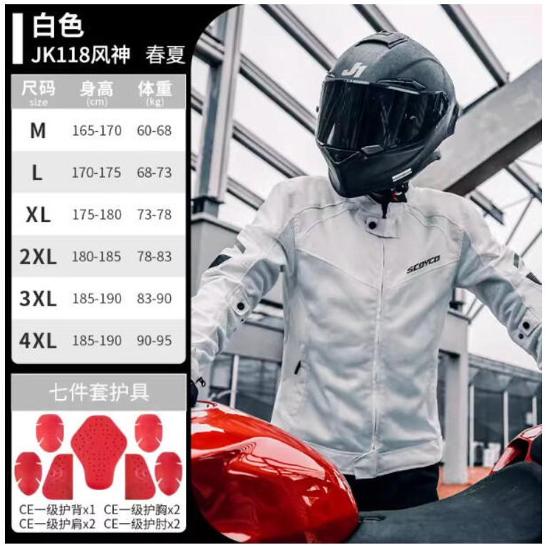 官方原裝｜MOTO_R東北騎士｜Scoyco賽羽JK118風神 夏季網眼仿賽防摔騎士裝-細節圖7