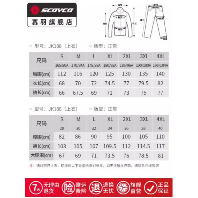 官方原裝｜MOTO_R東北騎士｜Scoyco賽羽JK188唐古拉2 四季防護騎士套裝-細節圖5