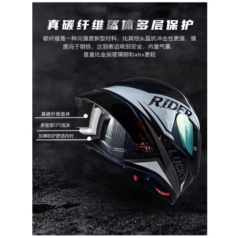 官方原裝｜MOTO_R東北騎士｜LVCOOL P7碳纖維四季全罩式頭盔-細節圖4