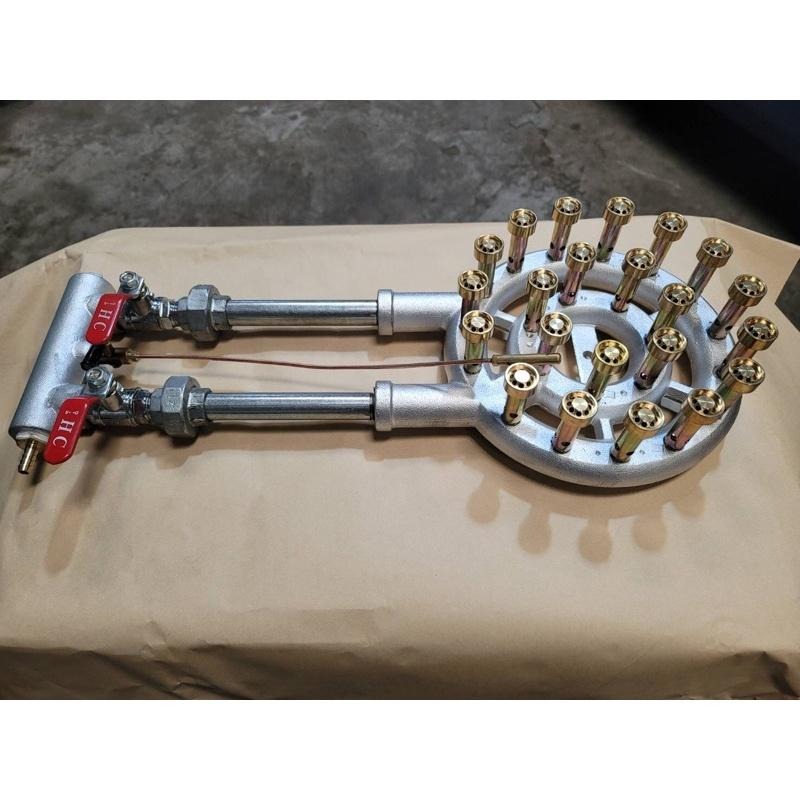 「台灣製造工廠直營」全套 22芯銅頭雙管手點低壓噴火爐 營業用快火爐 銅頭爐 快速爐-細節圖2