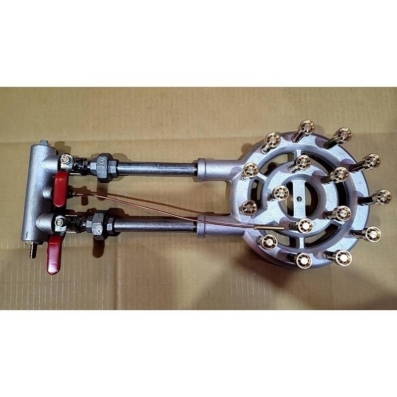 「台灣製造工廠直營」16芯雙管手點銅頭低壓噴火爐（不含爐殼爐架）噴火爐 快火爐-細節圖2