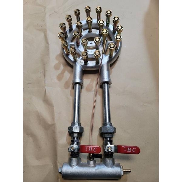 [台灣製造工廠直營]22芯銅頭雙管手點低壓噴火爐 天然瓦斯 液態桶裝 營業用快火爐（不含碗公爐殼爐架）-細節圖2