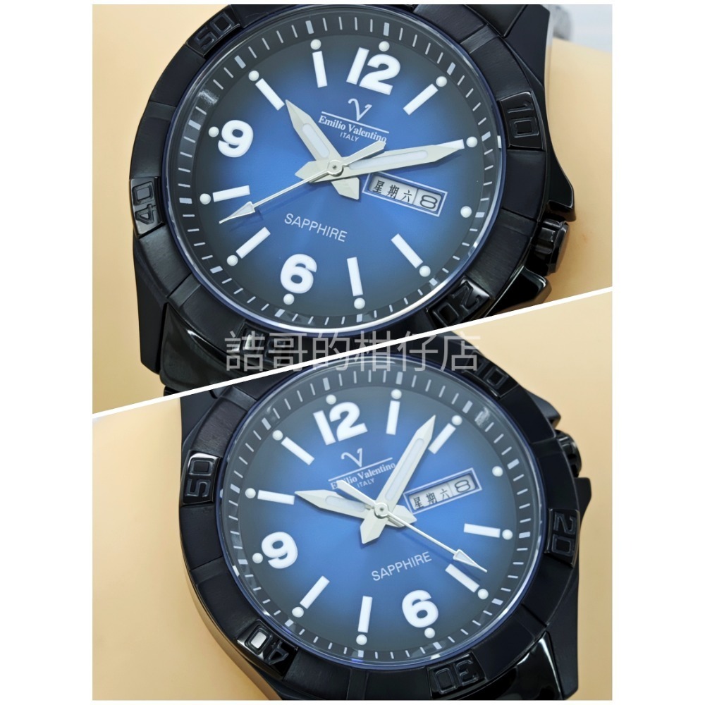 [詰哥] Emilio Valentino 范倫鐵諾 日本機芯 水晶玻璃鏡面 黑色不鏽鋼實心錶帶 1229M-細節圖5