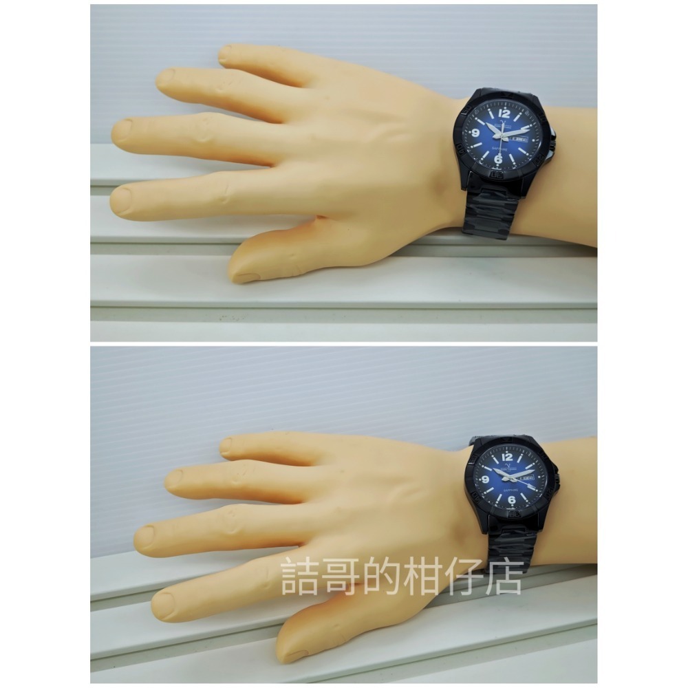 [詰哥] Emilio Valentino 范倫鐵諾 日本機芯 水晶玻璃鏡面 黑色不鏽鋼實心錶帶 1229M-細節圖8