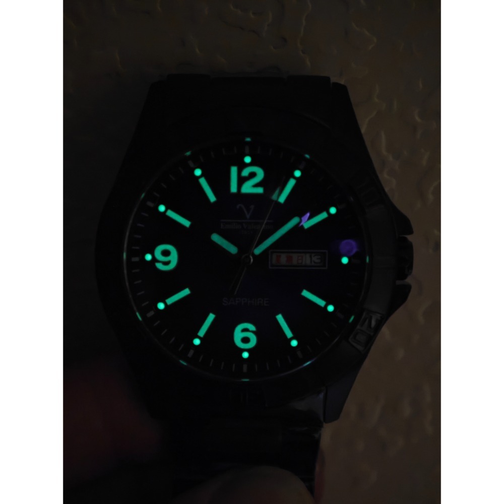 [詰哥] Emilio Valentino 范倫鐵諾 日本機芯 水晶玻璃鏡面 黑色不鏽鋼實心錶帶 1229M-細節圖10