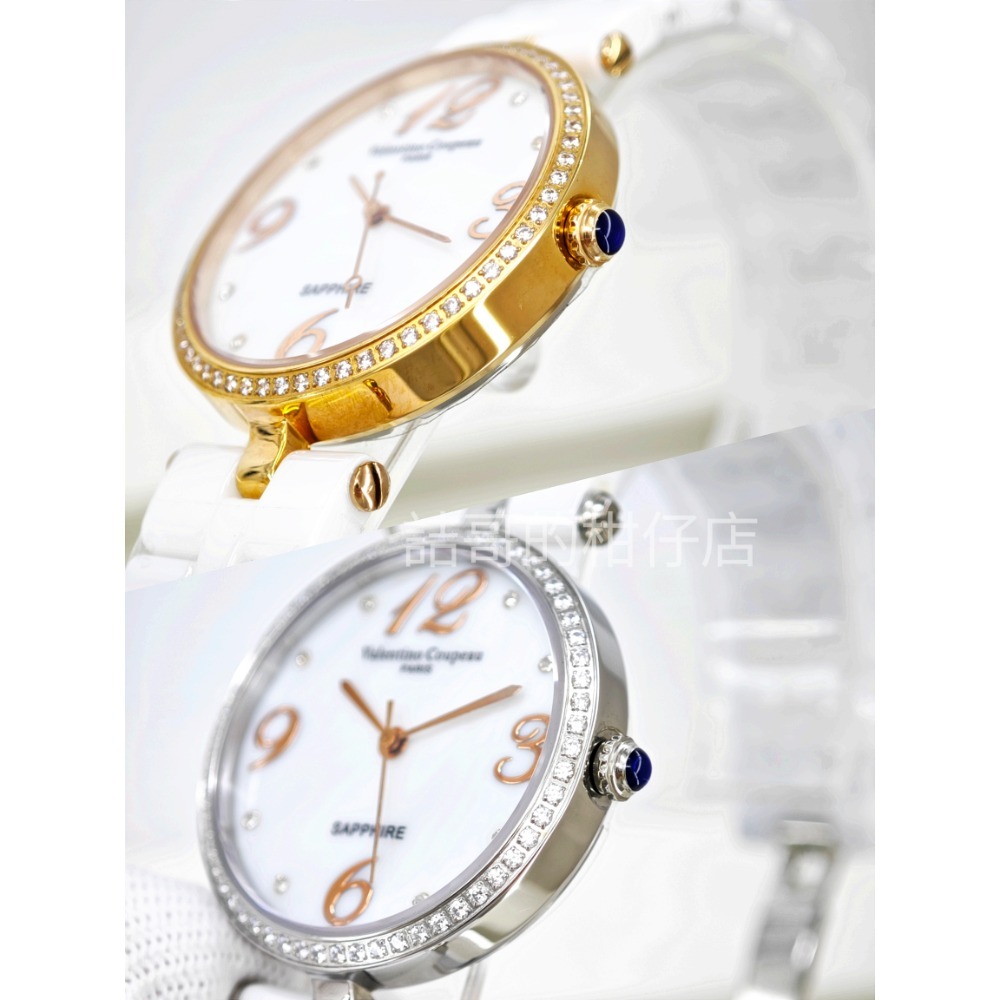 [詰哥] Valentino Coupeau 范倫鐵諾 女錶 陶瓷錶帶 水晶玻璃鏡面 錶框鑲鑽不易掉 61323-細節圖5