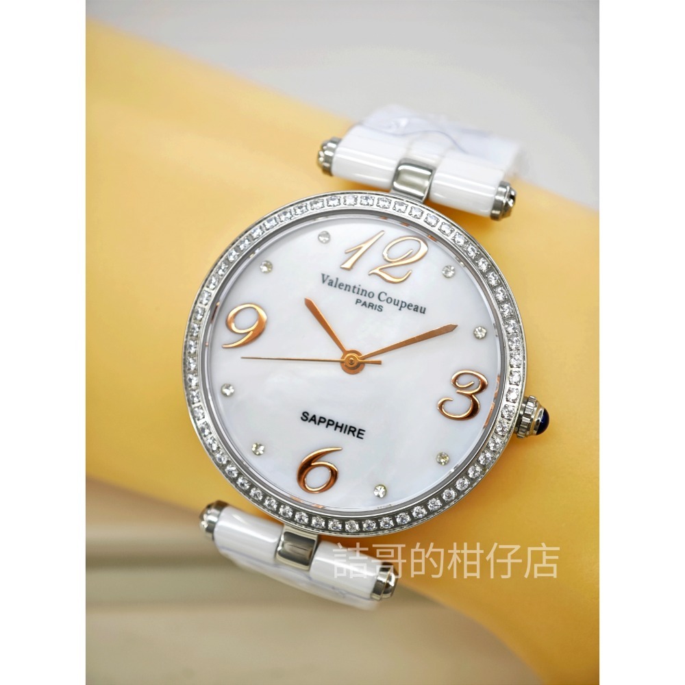[詰哥] Valentino Coupeau 范倫鐵諾 女錶 陶瓷錶帶 水晶玻璃鏡面 錶框鑲鑽不易掉 61323-細節圖9