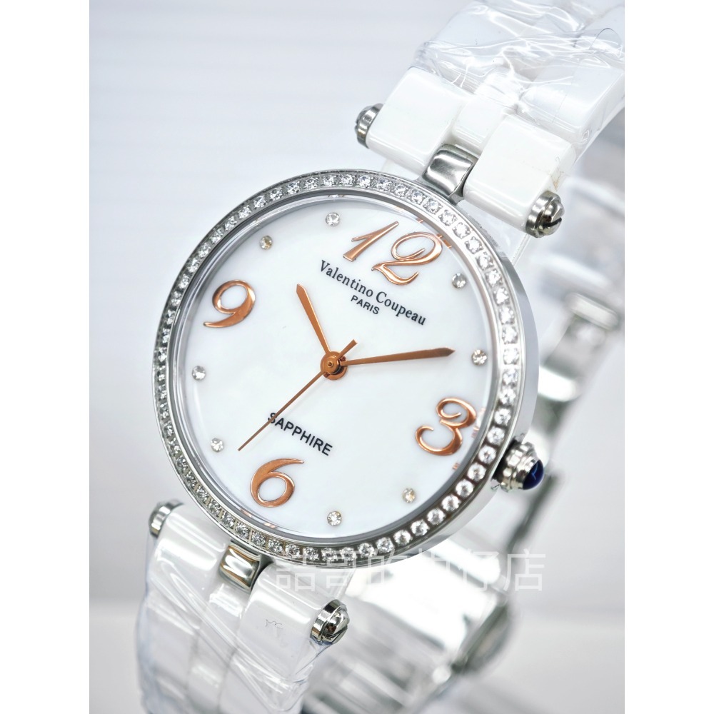 [詰哥] Valentino Coupeau 范倫鐵諾 女錶 陶瓷錶帶 水晶玻璃鏡面 錶框鑲鑽不易掉 61323-規格圖11