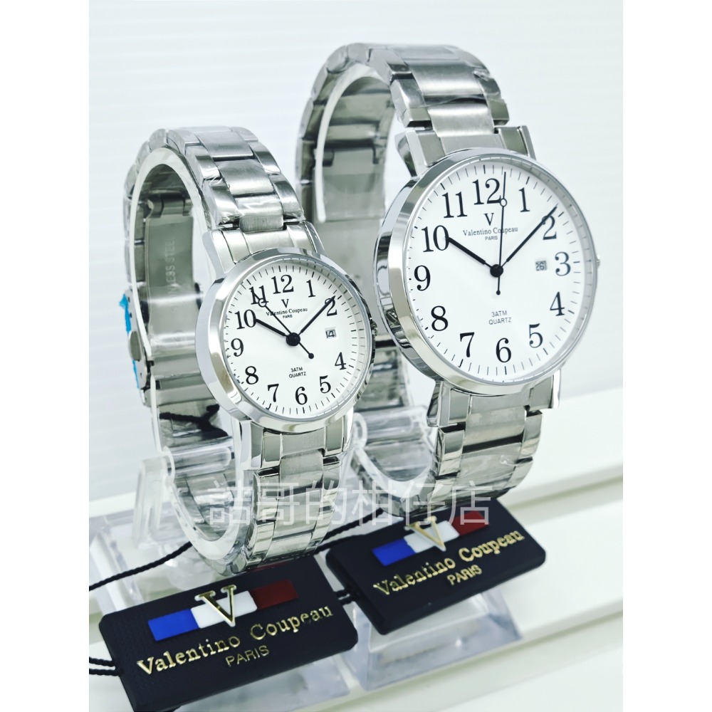 [詰哥] Valentino Coupeau 范倫鐵諾 61605AAS 情侶對錶 錶體不鏽鋼材質 日期顯示 防水錶-細節圖3
