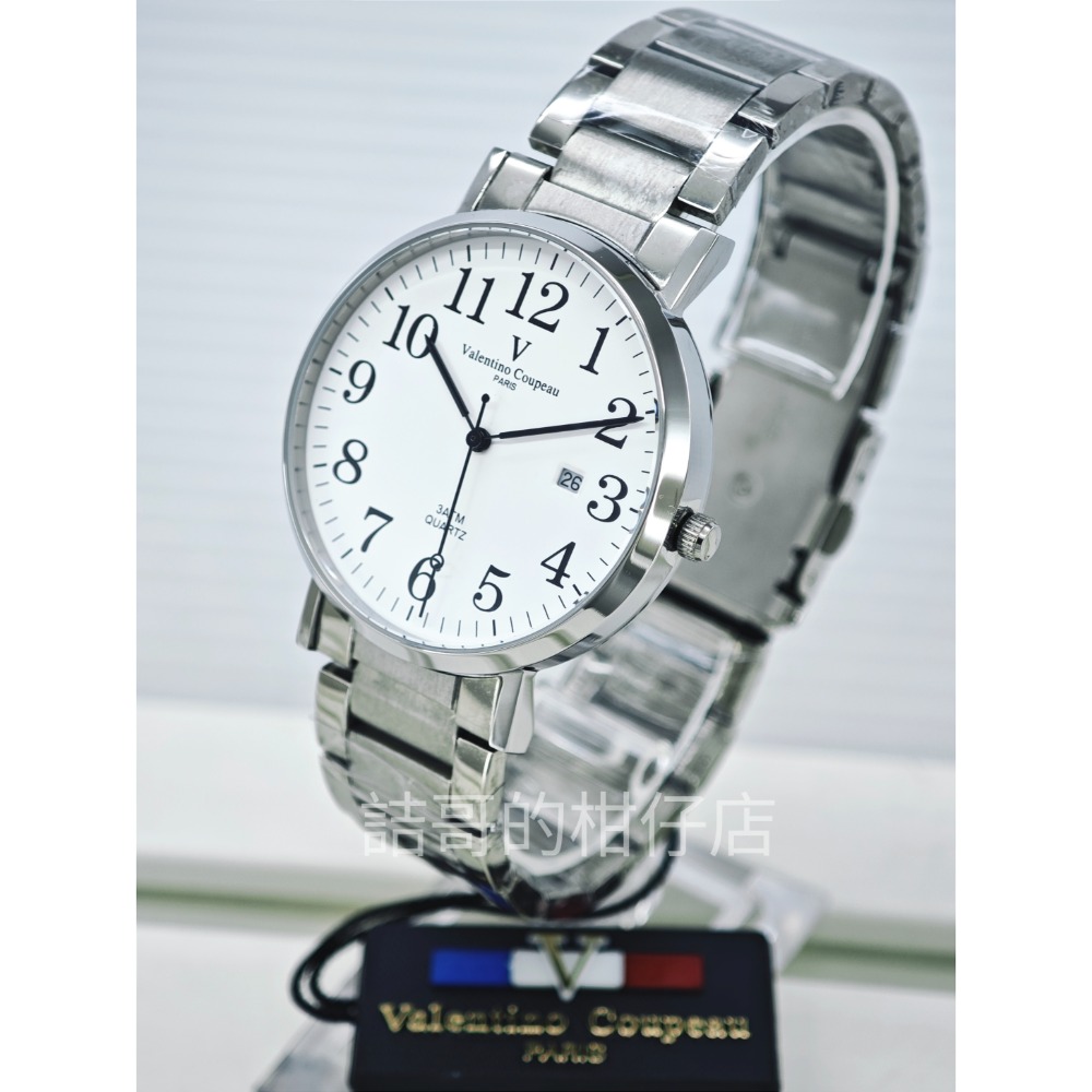 [詰哥] Valentino Coupeau 范倫鐵諾 61605AAS 情侶對錶 錶體不鏽鋼材質 日期顯示 防水錶-細節圖4