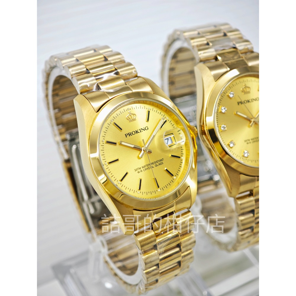 [詰哥](贈電池)皇冠 PROKING 台灣品牌 日本石英機芯(含日期) 防水手錶 不鏽鋼材質-細節圖2