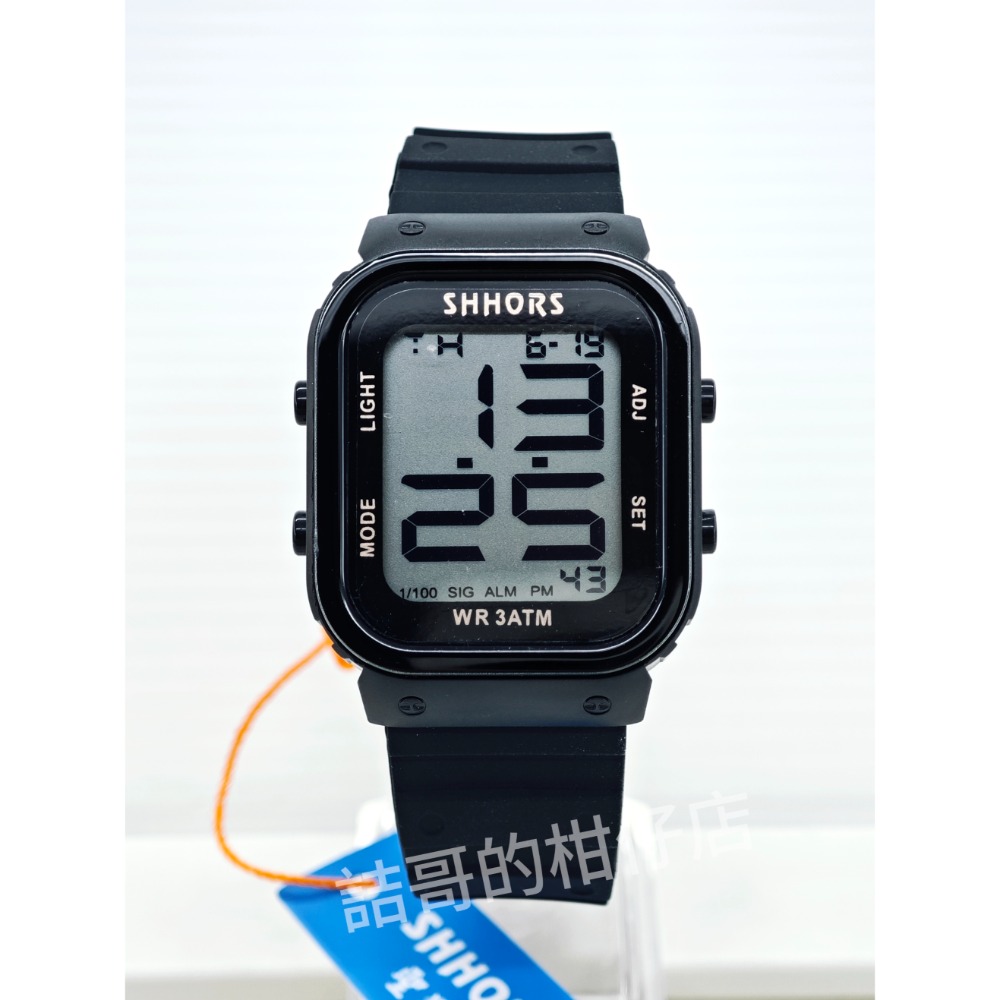 [詰哥] SHHORS 防水電子錶 直式顯示 矽膠錶帶 長方形 超亮背光-細節圖2