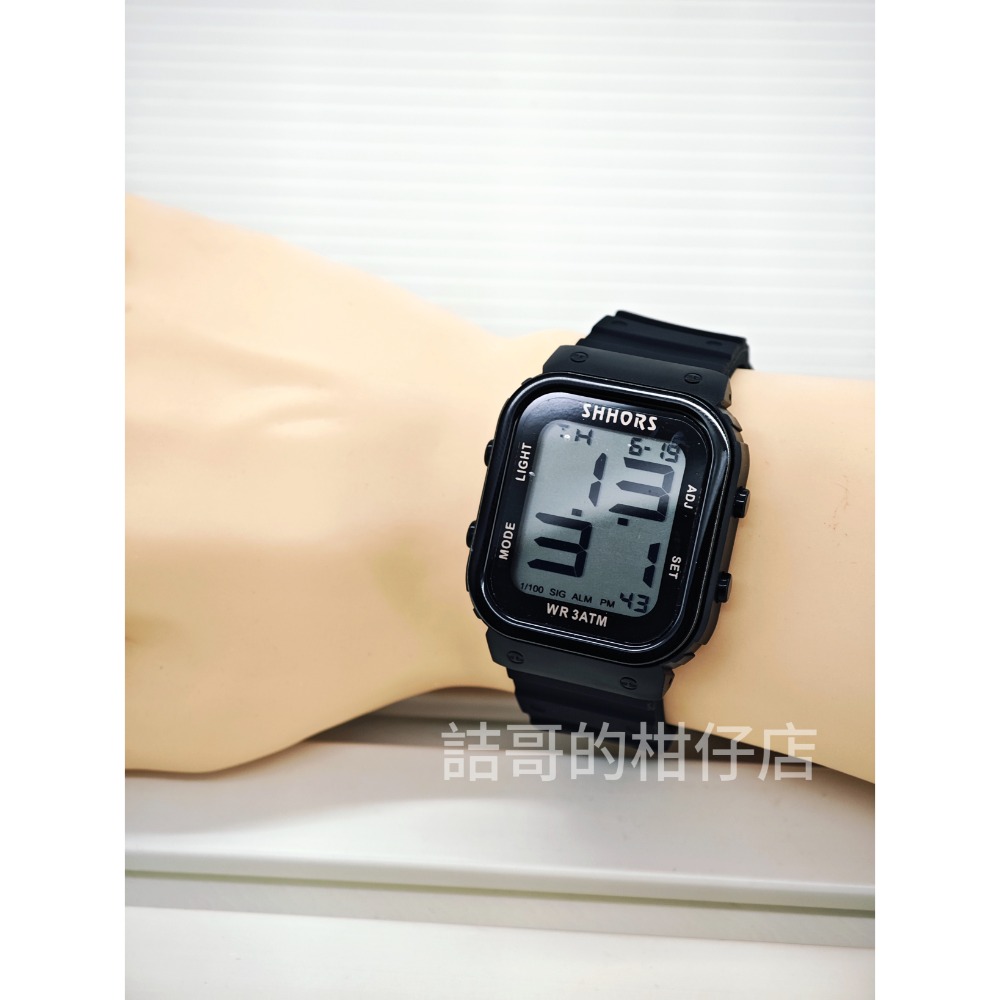 [詰哥] SHHORS 防水電子錶 直式顯示 矽膠錶帶 長方形 超亮背光-細節圖7