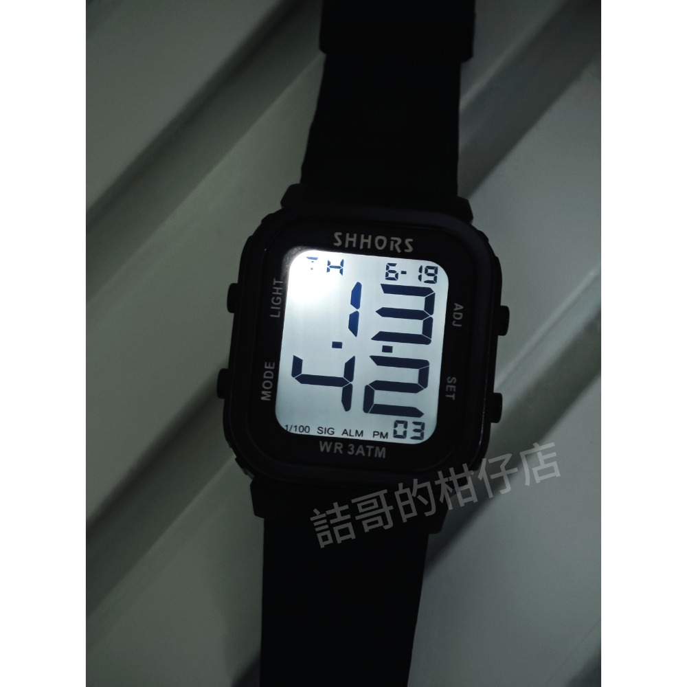 [詰哥] SHHORS 防水電子錶 直式顯示 矽膠錶帶 長方形 超亮背光-細節圖8