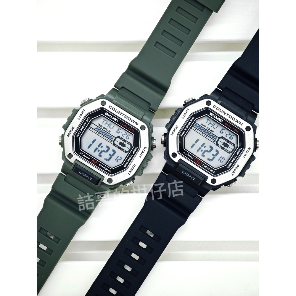 [詰哥] SKMEI 時刻美 防水電子錶2522 矽膠錶帶 鬧鐘 碼表 第二時區 倒計時 防水5ATM-細節圖2