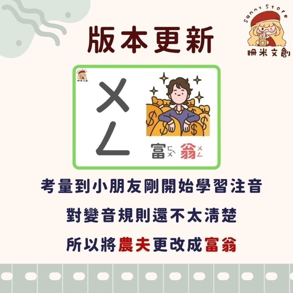 【 珊米文創 】彩色注音圖卡： 結合韻-細節圖4