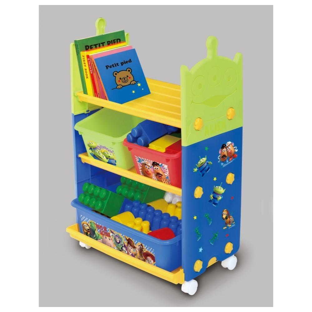 迪士尼 Disney 玩具總動員 造型3層收納架鞋架附輪子 日本製-細節圖2