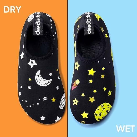 美國神奇兒童變色水鞋,游泳鞋,男孩變色卡通,女孩沙灘鞋,幼兒水上襪<兒童腳尺寸需聊聊>-細節圖2