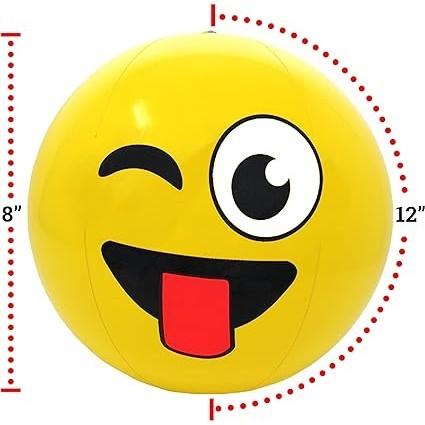 歐美表情符號派對包 游泳充氣沙灘球 - 海灘泳池派對玩具(12 入)-細節圖3