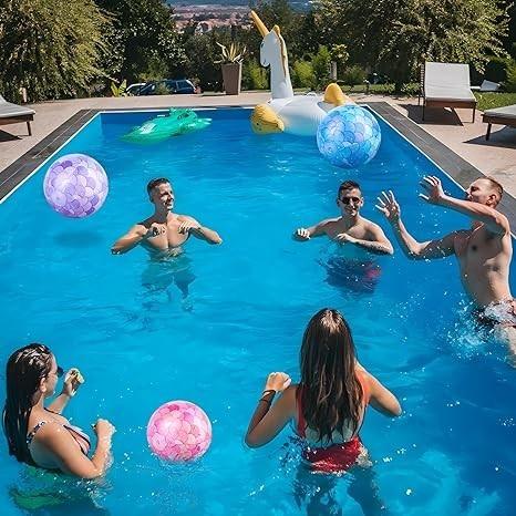 美人魚沙灘球 4 件組 充氣美人魚泳池球 大型沙灘沙球 散裝 美人魚派對裝飾 適合夏天 游泳 海灘 游泳池-細節圖3